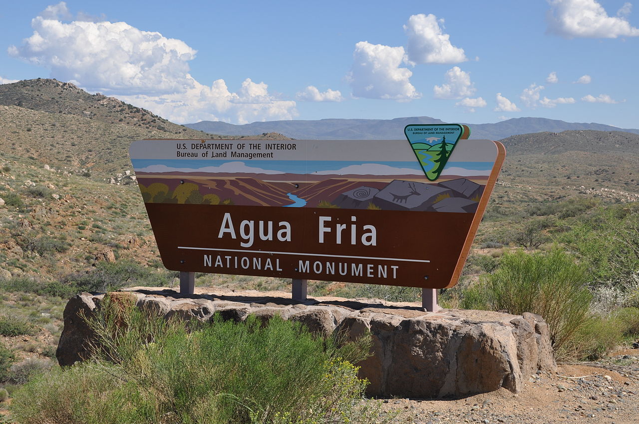 Entrance sign for the BLM's Agua Fria National Monument