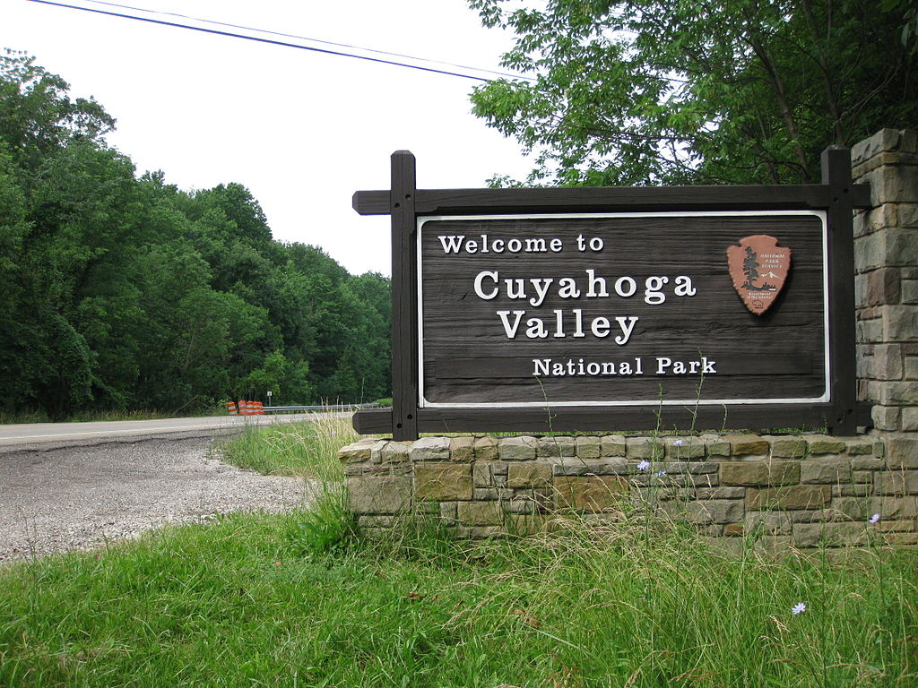 Entrance sign at Cuyahoga Valley National Park