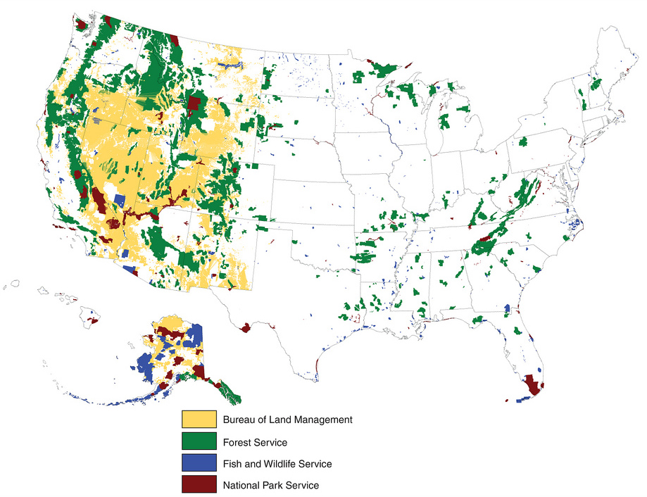 Map of U.S. federal lands