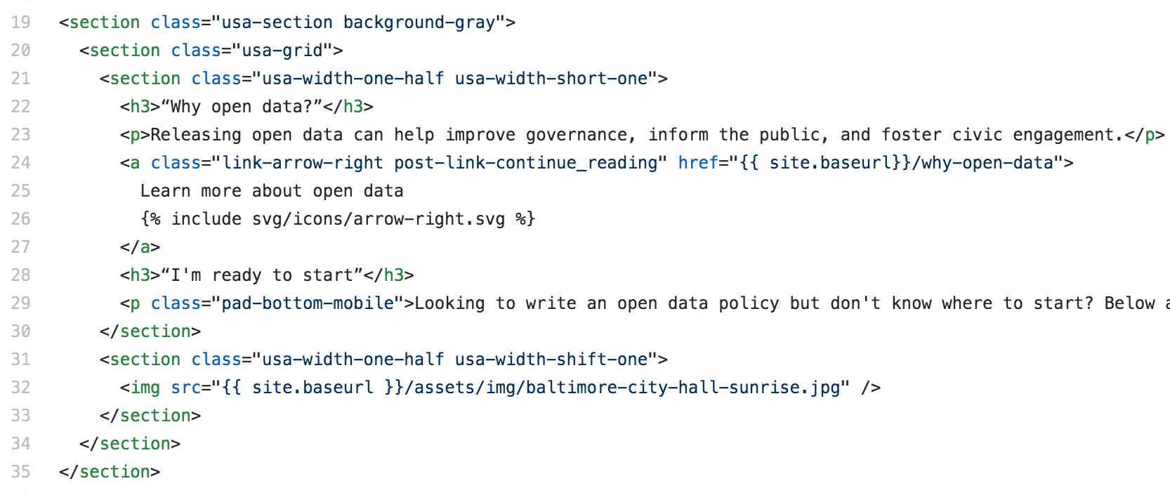 HTML from the home page of the Open Data Policy Hub