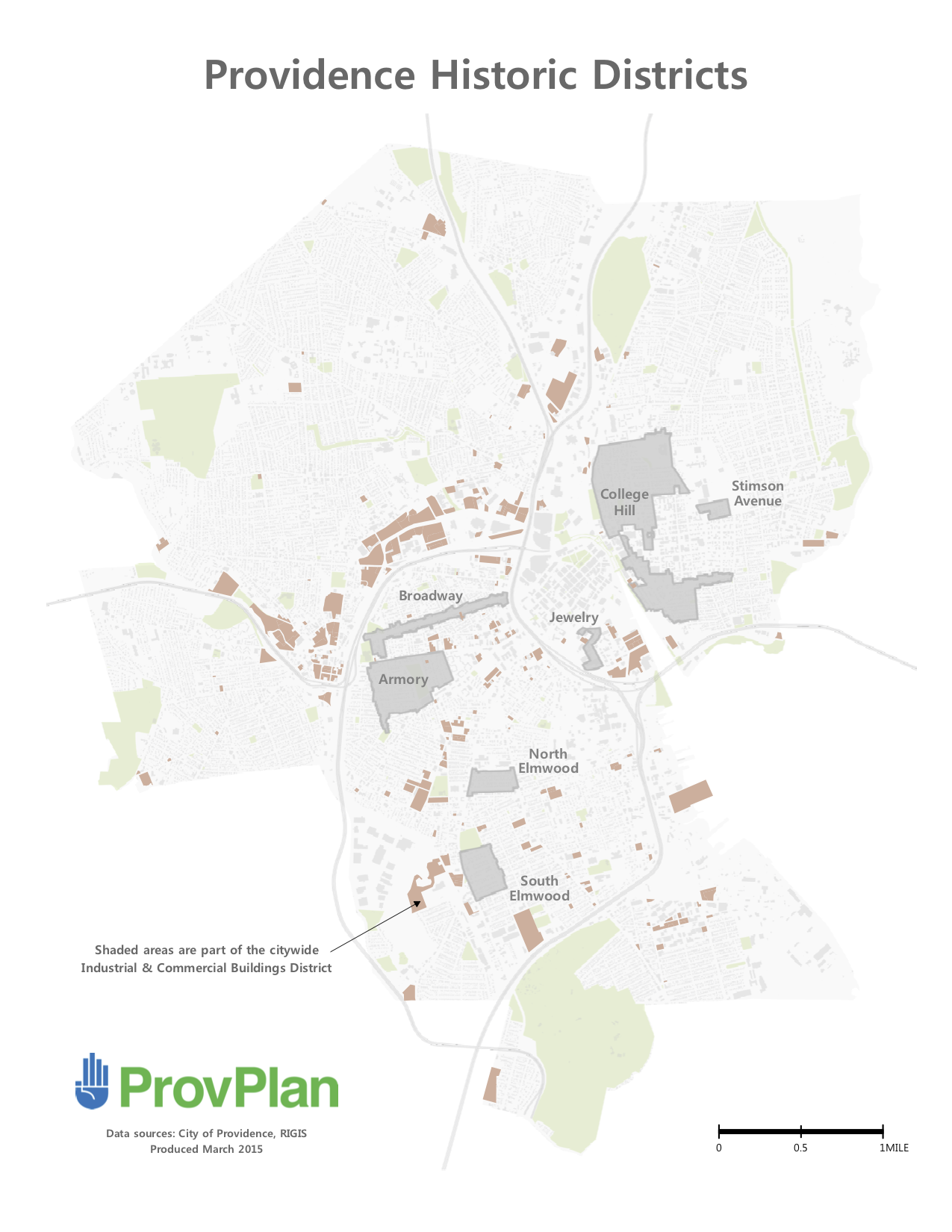 Map of Providence historic districts