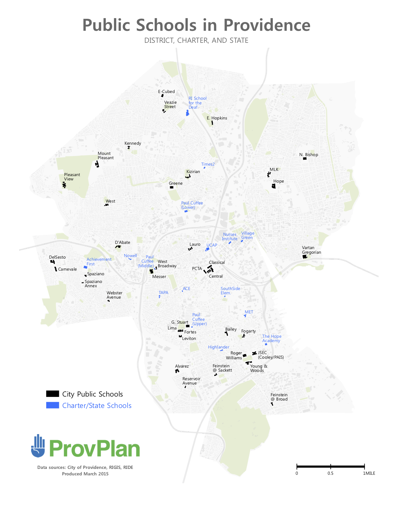 Map of Providence public schools